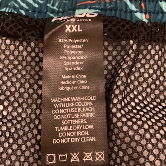 HodoSports Men's Multi-Color Jungle Leaves Drawstring Waist Swim Trunks XXL NWT - Picture 5 of 5